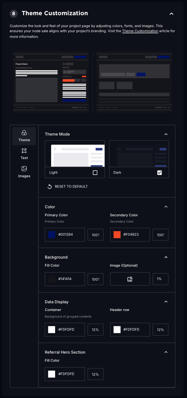 Core Sale: Theme Customization