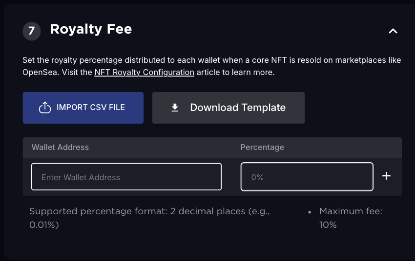 Core Sale: Royalty Fee